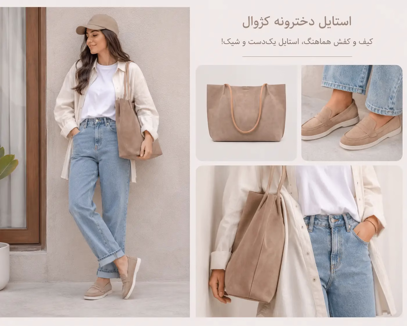 ست کردن کیف و کفش از طریق جنس